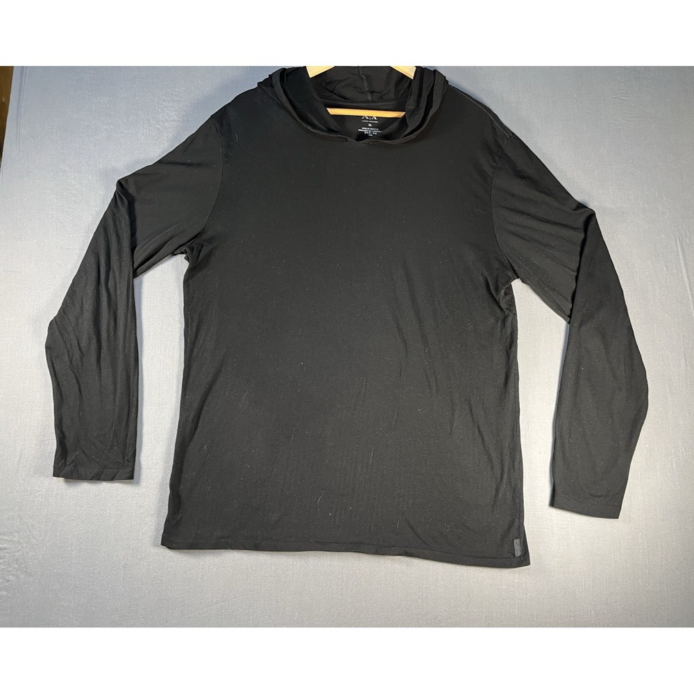 Armani Exchange Long Sleeve Shirt Mens XL Black Hooded Crewneck